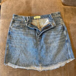 Madewell Blue A-Line Rigid Denim Mini Skirt Casual
